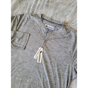 Tallwoods Mens XL Henley Gray Shirt Long Sleeve Pullover Outdoor Activewear NEW